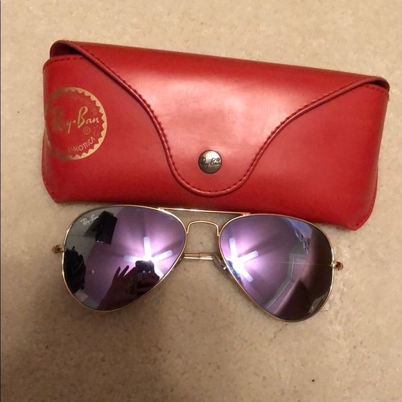 Ray-Ban Accessories - Ray Ban Customized Lilac Mirror Aviators